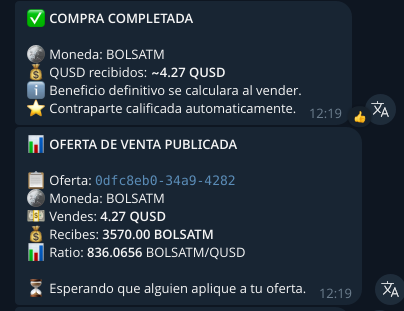 Compra completada y venta publicada