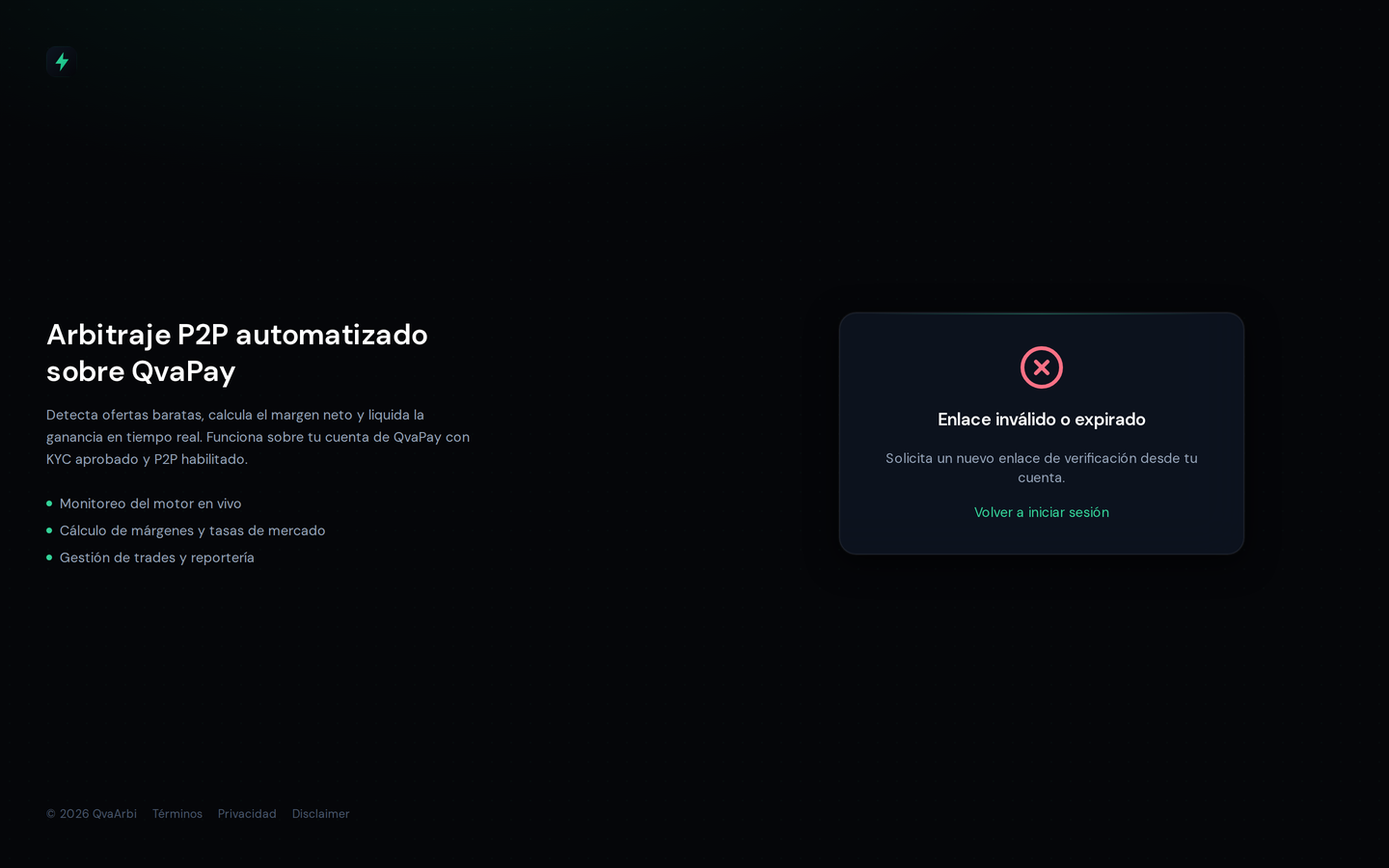 Pantalla de verificación de correo
